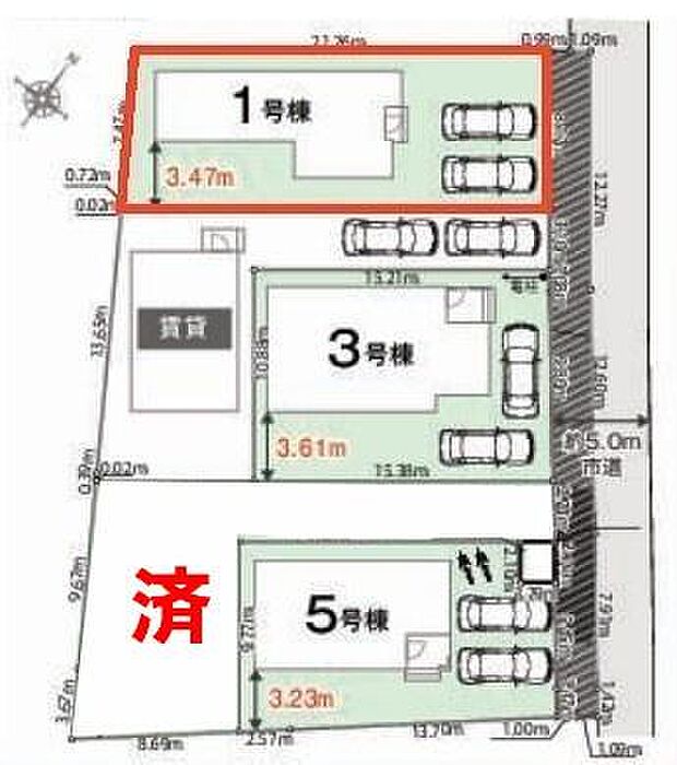 カースペースは2台付き!セカンドカー持ちの方や急な来客時にも安心ですね。