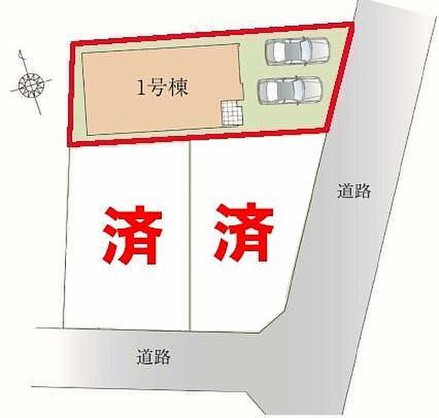 カースペースは2台付き！セカンドカー持ちの方や急な来客時にも安心ですね。