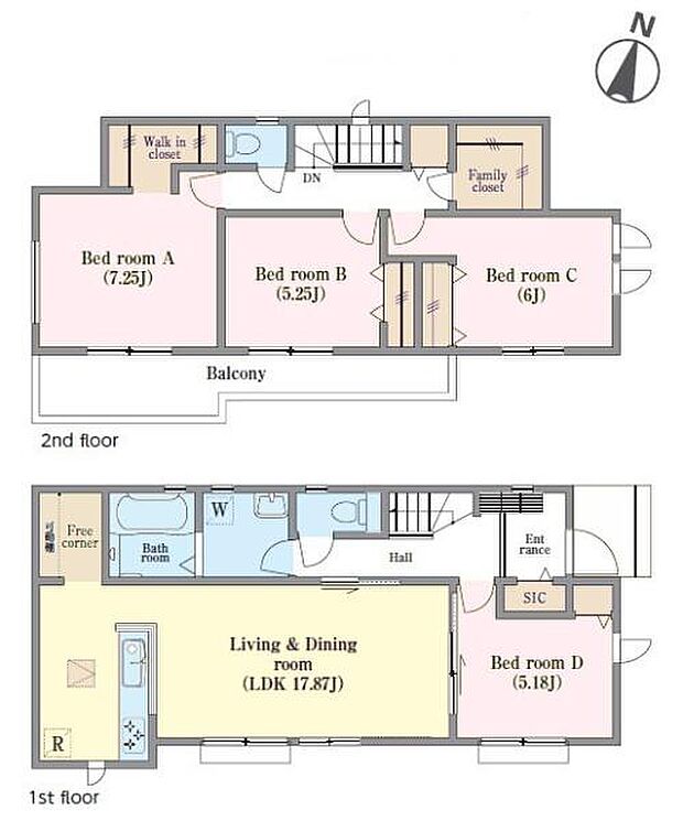4LDKの魅力的な間取り!LDKはゆったりとした空間で、ご家族との団らん時間が、より一層充実したものになりますね家族との仲が深まり、自然と笑顔が増えそうです!