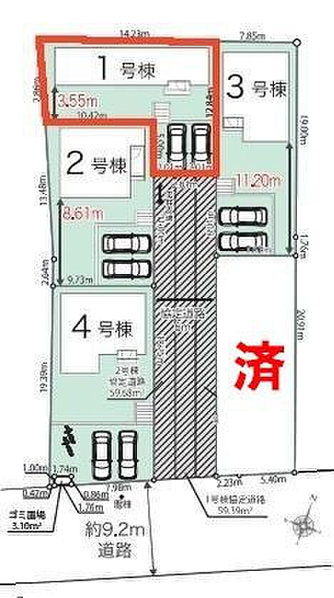 カースペースは2台付き!セカンドカー持ちの方や急な来客時にも安心ですね。