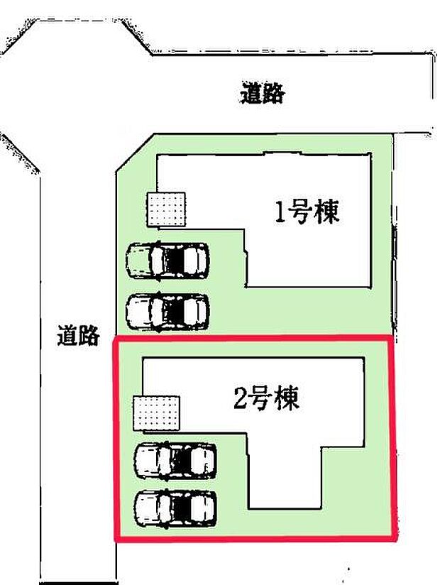 カースペースは2台付き!セカンドカー持ちの方や急な来客時にも安心ですね。