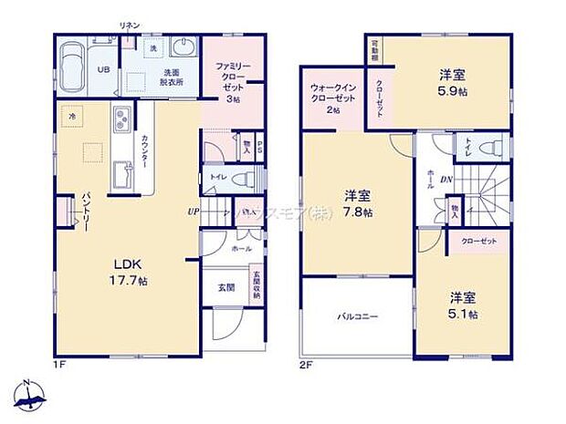 3LDKの魅力的な間取り！LDKはゆったりとした空間で、ご家族との団らん時間が、より一層充実したものになりますね。家族との仲が深まり、自然と笑顔が増えます！