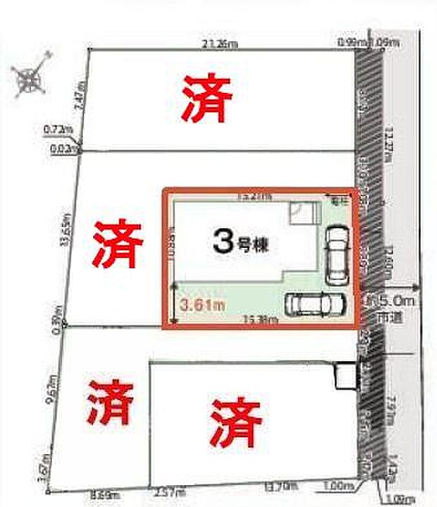 カースペースは2台付き!セカンドカー持ちの方や急な来客時にも安心ですね。