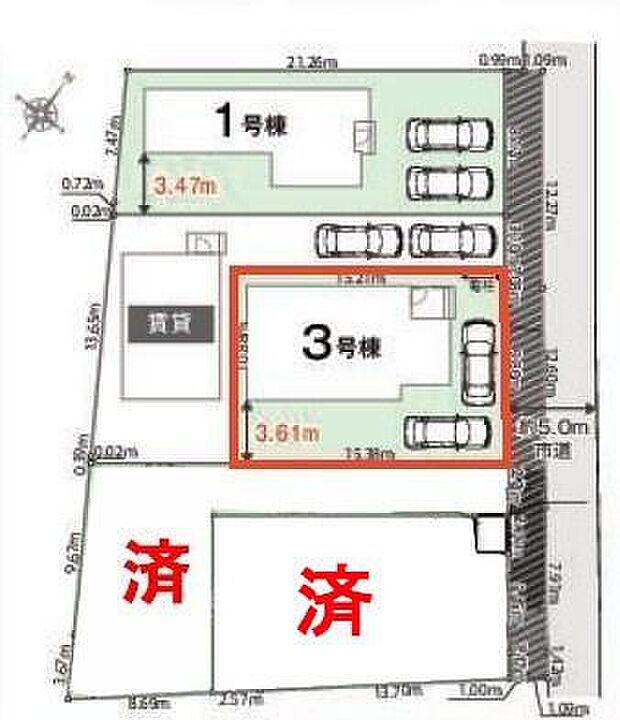 カースペースは2台付き!セカンドカー持ちの方や急な来客時にも安心ですね。