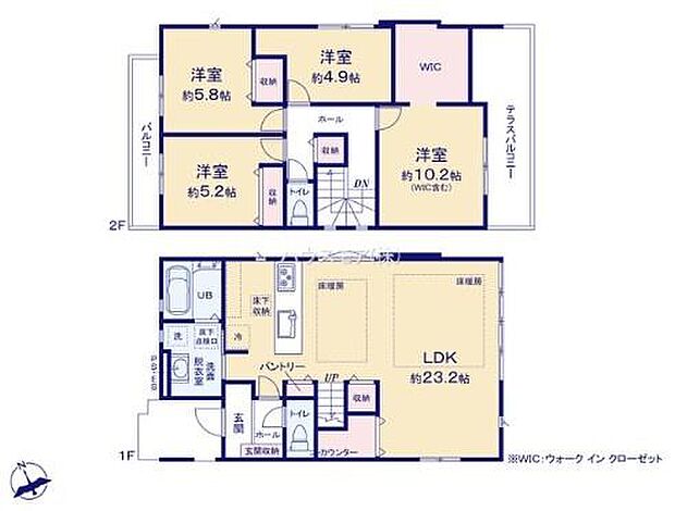 4(5)LDKの魅力的な間取り!LDKはゆったりとした空間で、ご家族との団らん時間が、より一層充実したものになりますね家族との仲が深まり、自然と笑顔が増えそうです!