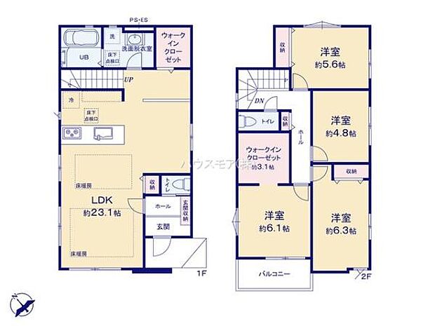 4LDKの魅力的な間取り!LDKはゆったりとした空間で、ご家族との団らん時間が、より一層充実したものになりますね家族との仲が深まり、自然と笑顔が増えそうです!