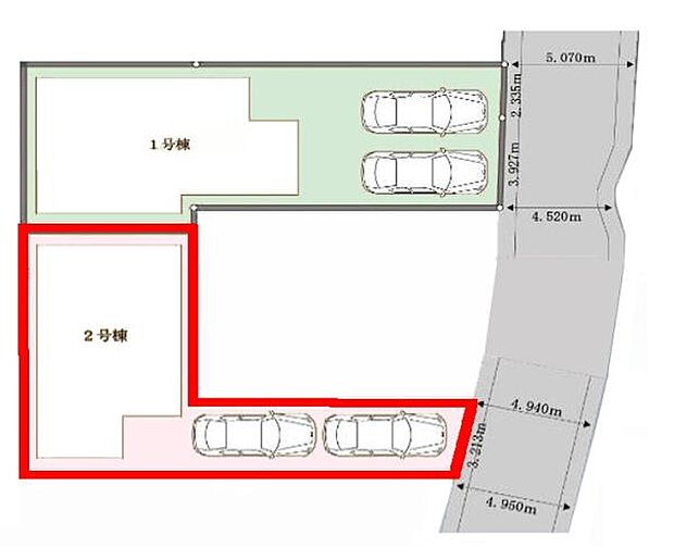 カースペースは2台付き！セカンドカー持ちの方や急な来客時にも安心ですね。物件探しのご条件・ご要望などありましたら、何なりとスタッフまでお申し付けください！