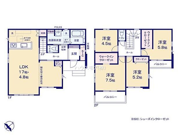 4(5)LDKの魅力的な間取り！LDKはゆったりとした空間で、ご家族との団らん時間が、より一層充実したものになりますね。家族との仲が深まり、自然と笑顔が増えます！