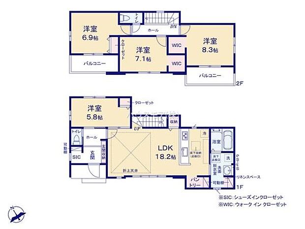 4LDKの魅力的な間取り！LDKはゆったりとした空間で、ご家族との団らん時間が、より一層充実したものになりますね家族との仲が深まり、自然と笑顔が増えそうです！