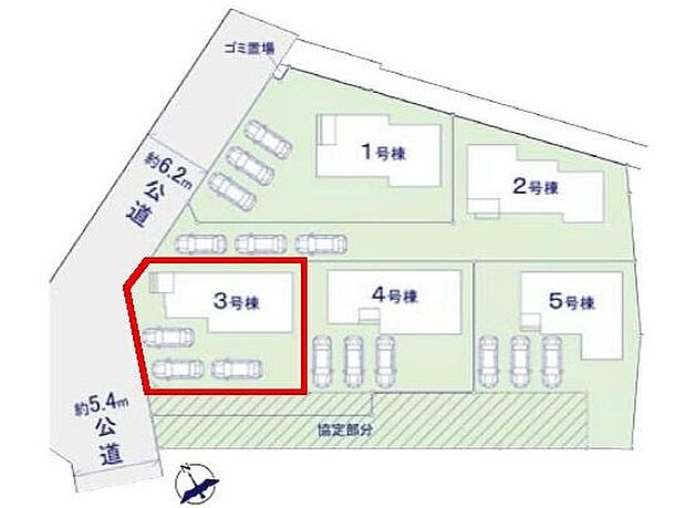 カースペースは3台分を確保しております。セカンドカーをお持ちのご家庭はもちろん、来客時にもゆとりをもってご利用いただける安心の仕様です。
