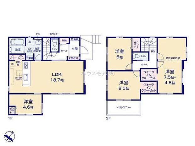 4(5)LDKの魅力的な間取り！LDKはゆったりとした空間で、ご家族との団らん時間が、より一層充実したものになりますね。家族との仲が深まり、自然と笑顔が増えます！