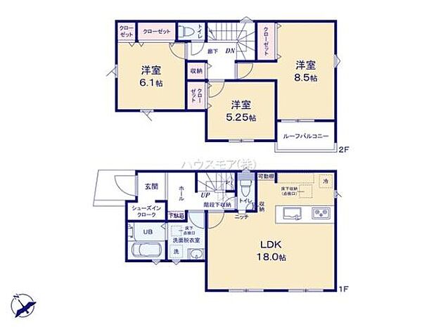 3LDKの魅力的な間取り!LDKはゆったりとした空間で、ご家族との団らん時間が、より一層充実したものになりますね。家族との仲が深まり、自然と笑顔が増えます!