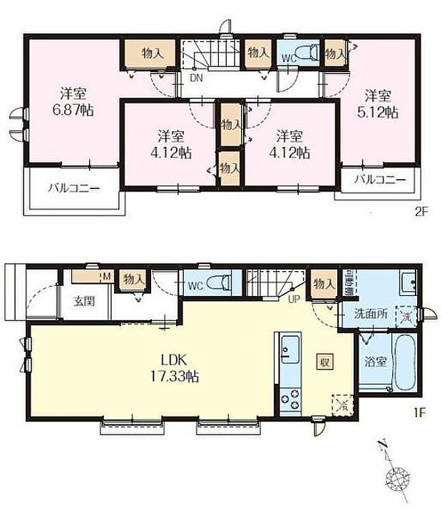 4LDKの魅力的な間取り!LDKはゆったりとした空間で、ご家族との団らん時間が、より一層充実したものになりますね家族との仲が深まり、自然と笑顔が増えそうです!