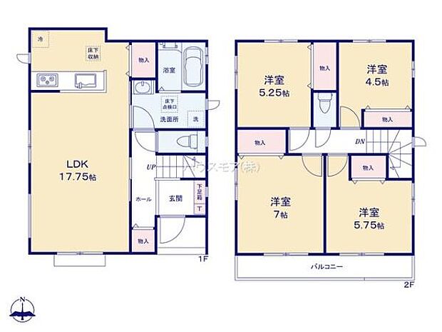 4LDKの魅力的な間取り！LDKはゆったりとした空間で、ご家族との団らん時間が、より一層充実したものになりますね家族との仲が深まり、自然と笑顔が増えそうです！