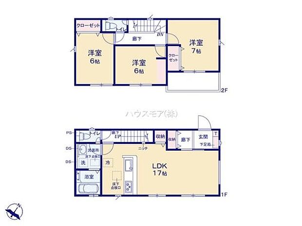 3LDKの魅力的な間取り!LDKはゆったりとした空間で、ご家族との団らん時間が、より一層充実したものになりますね。家族との仲が深まり、自然と笑顔が増えます!