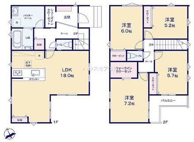 4LDKの魅力的な間取り!LDKはゆったりとした空間で、ご家族との団らん時間が、より一層充実したものになりますね。家族との仲が深まり、自然と笑顔が増えます!
