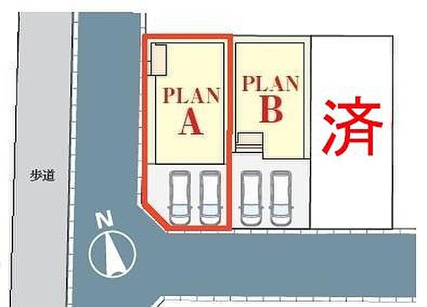 カースペースは2台付き!セカンドカー持ちの方や急な来客時にも安心ですね。