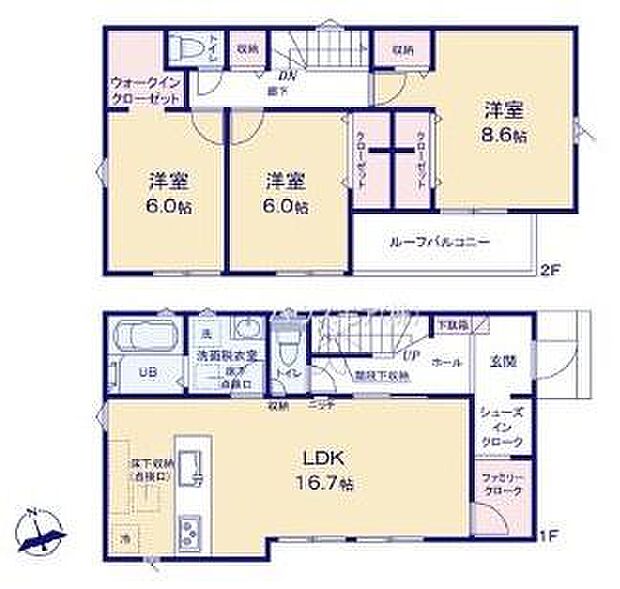 3LDKの魅力的な間取り!LDKはゆったりとした空間で、ご家族との団らん時間が、より一層充実したものになりますね。家族との仲が深まり、自然と笑顔が増えます!