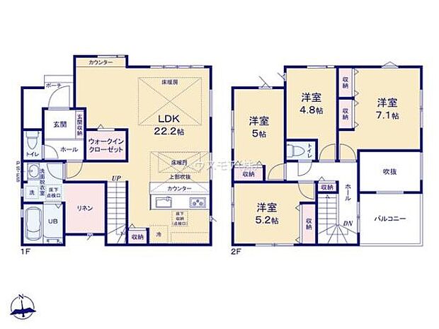 4LDKの魅力的な間取り!LDKはゆったりとした空間で、ご家族との団らん時間が、より一層充実したものになりますね家族との仲が深まり、自然と笑顔が増えそうです!