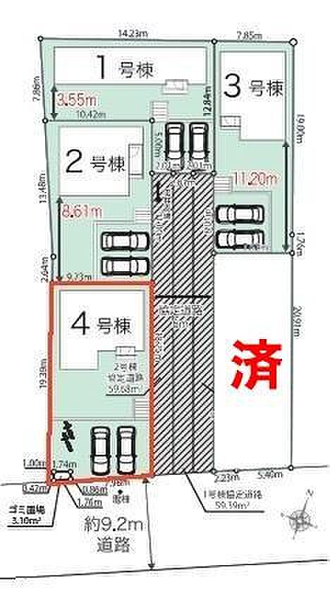 カースペースは2台付き!セカンドカー持ちの方や急な来客時にも安心ですね。