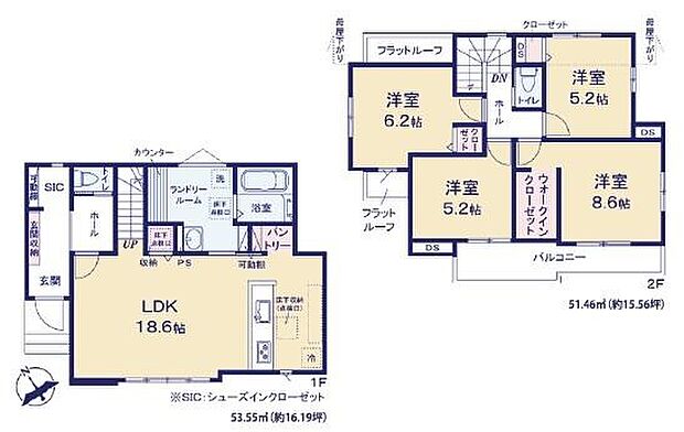 4LDKの魅力的な間取り！LDKはゆったりとした空間で、ご家族との団らん時間が、より一層充実したものになりますね。家族との仲が深まり、自然と笑顔が増えます！