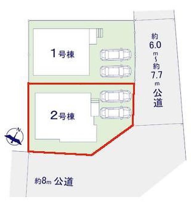カースペースは2台付き!セカンドカー持ちの方や急な来客時にも安心ですね。物件探しのご条件・ご要望などありましたら、何なりとスタッフまでお申し付けください!