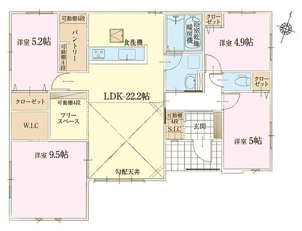 4LDKの魅力的な間取り!LDKはゆったりとした空間で、ご家族との団らん時間が、より一層充実したものになりますね家族との仲が深まり、自然と笑顔が増えそうです!