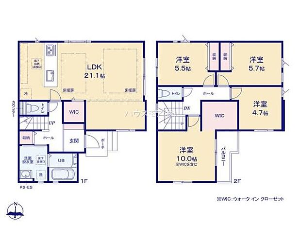 4LDKの魅力的な間取り!LDKはゆったりとした空間で、ご家族との団らん時間が、より一層充実したものになりますね。家族との仲が深まり、自然と笑顔が増えます!