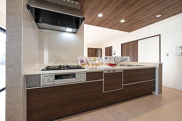 お料理が楽しくなる、機能的なカウンターキッチン。人気の食器洗浄乾燥機を標準装備しています。