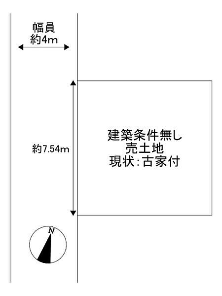 【土地図面】土地面積約95.49平米。建築条件無しでお好きなハウスメーカーで建築できます。