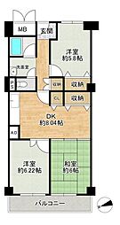 メゾンドール羽衣 3DKの間取図画像
