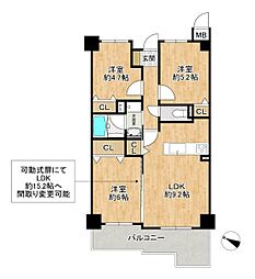 ダイアパレス鶴山台 3LDKの間取図画像