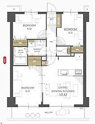 リラシティ藤沢 3LDKの間取図画像
