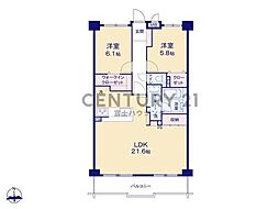 ニューイースト湘南茅ヶ崎 2LDKの間取図画像