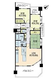 ライオンズマンション茅ヶ崎グランコースト 3LDKの間取図画像