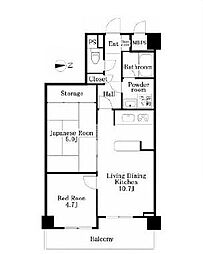 ライオンズマンション藤沢本町 2LDKの間取図画像