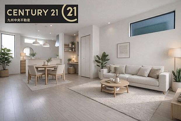 ※掲載の家具およびCG加工はあくまでイメージであり、販売価格には含まれておりません。【リビング】暖かな光が包み込んでくれるLDKは家族みんなが自然と集まる場所。快適でゆったり寛げる空間です。