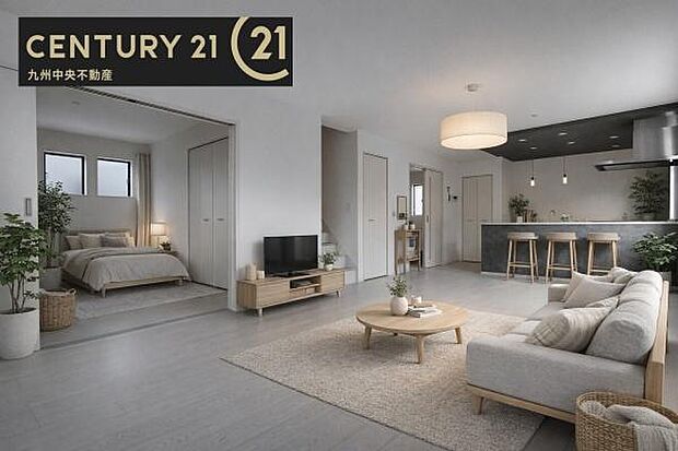 ※掲載の家具およびCG加工はあくまでイメージであり、販売価格には含まれておりません。【リビング】ご家族みんながゆったり寛げる開放感たっぷりのリビング。家具選びも楽しみの一つになりますね。