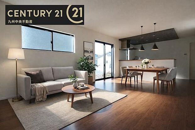 ※掲載の家具およびCG加工はあくまでイメージであり、販売価格には含まれておりません。【リビング】ご家族みんながゆったり寛げる開放感たっぷりのリビング。家具選びも楽しみの一つになりますね。