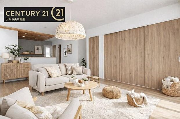 ※掲載の家具およびＣＧ加工はあくまでイメージであり、販売価格には含まれておりません。【リビング】暖かな光が包み込んでくれるLDＫは家族みんなが自然と集まる場所。快適でゆったり寛げる空間です。