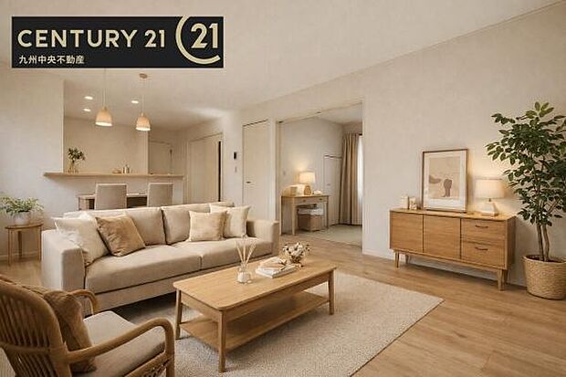 ※掲載の家具およびCG加工はあくまでイメージであり、販売価格には含まれておりません。【リビング】暖かな光が包み込んでくれるLDKは家族みんなが自然と集まる場所。快適でゆったり寛げる空間です。