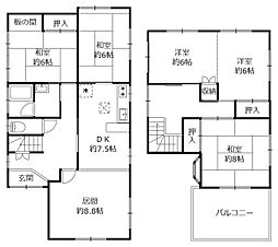 野洲市冨波乙Ｔ様邸貸家 5LDKの間取り