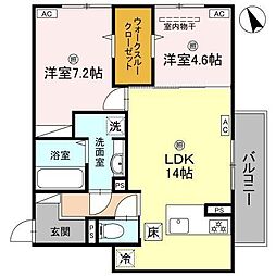D-ROOM小篠原 小篠原 2LDKの間取図画像