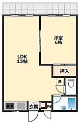 アーバンハイツビーハイヴ 1LDKの間取図画像