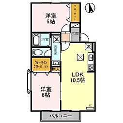 カッセル2 2LDKの間取図画像