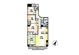 リブネスモア生駒ヒルズ/中古マンション 3LDKの間取り