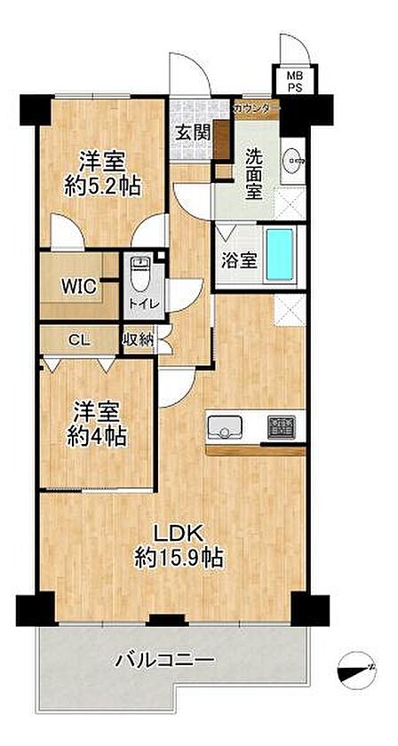 2LDK 間取り