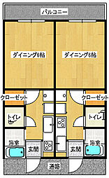 ぶるべりーマンション 3階1Kの間取り