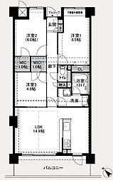 ダイアパレス甲子園 3LDKの間取図画像