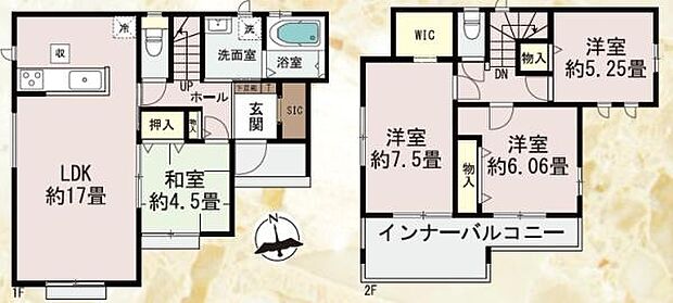 【間取り】4LDK、敷地面積/148.26ｍ2（44.84坪）、建物面積/97.29ｍ2（29.43坪）